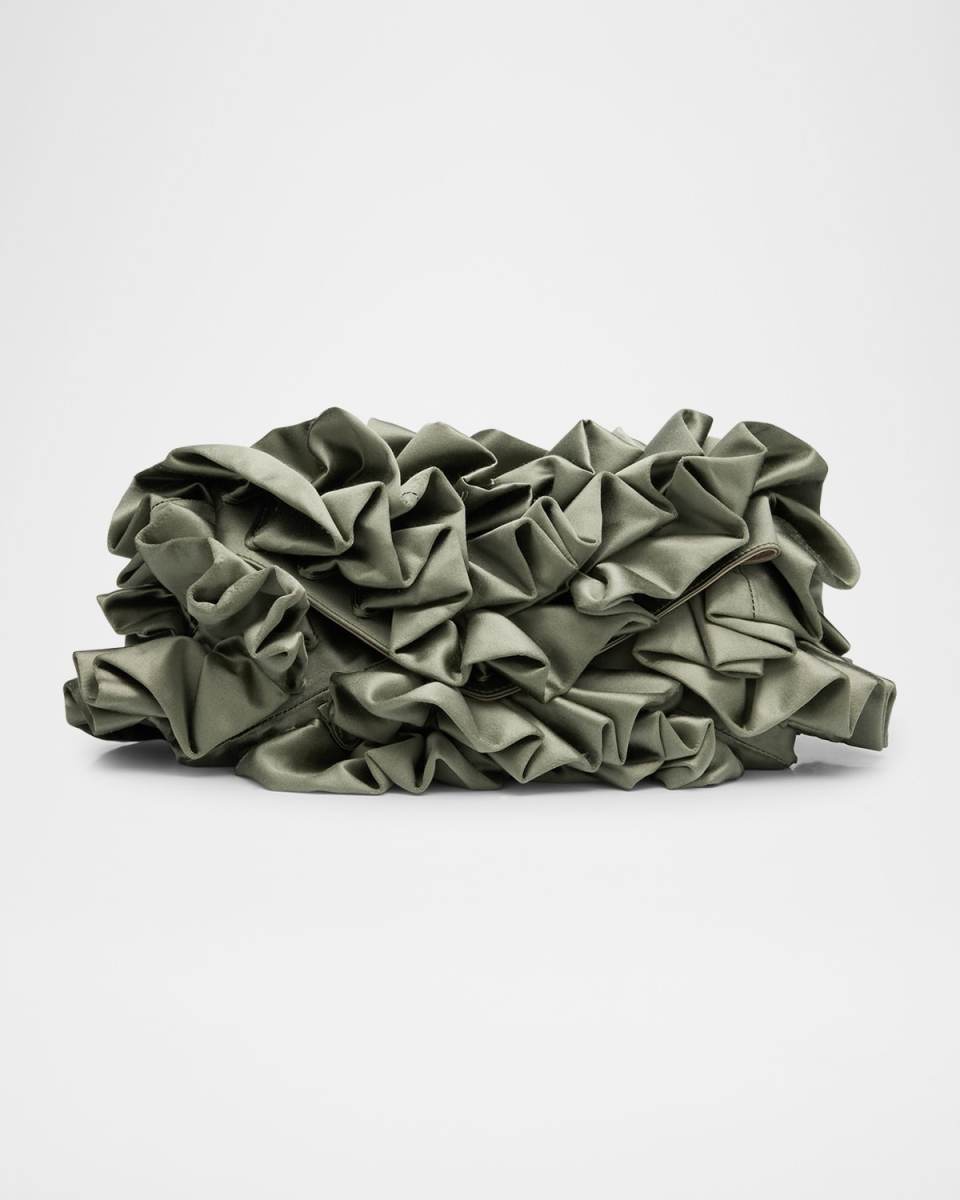 Ruffle Envelope Flap Clutch Bag